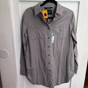 Carhartt Women’s Rugged Flex Relaxed Heather Flannel Long Sleeve Tunic Size M